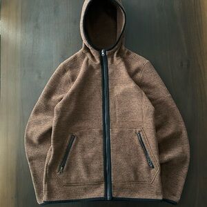 Prana Brown Full-Zip Hooded Jacket